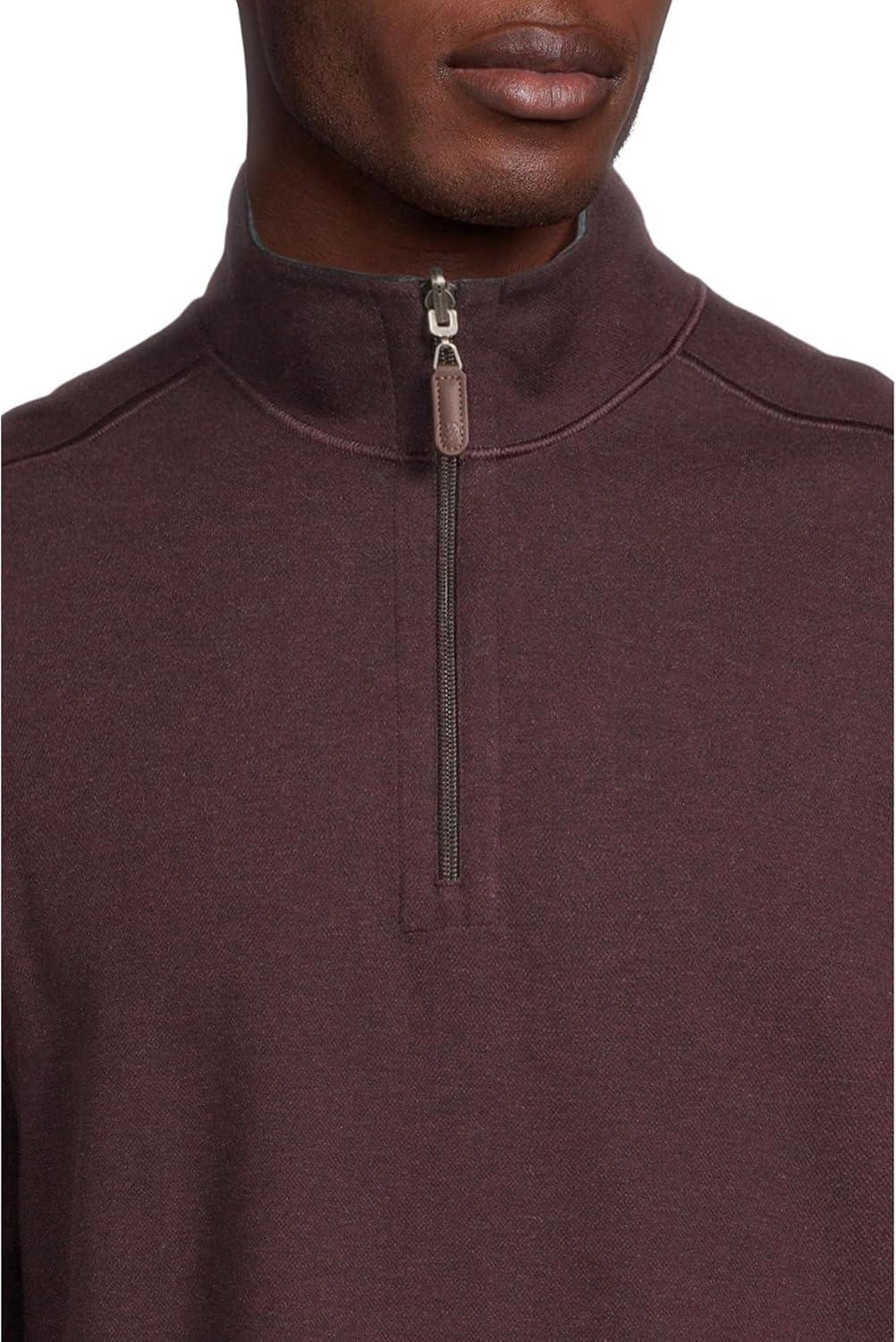 image:imageJohnston amp Murphy mens Reversible Solid QuarterzipBurgundyBlue