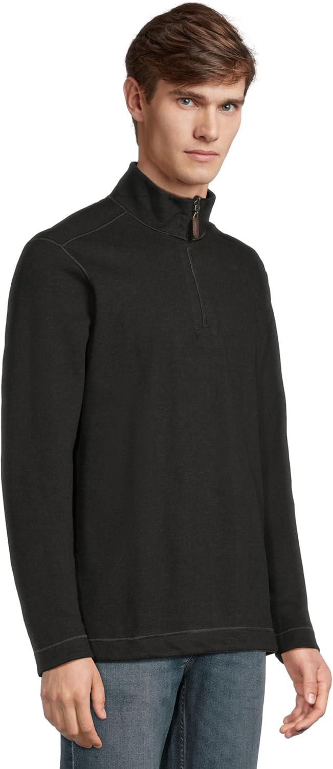 image:imageJohnston amp Murphy mens Reversible Solid QuarterzipCharcoalBrown