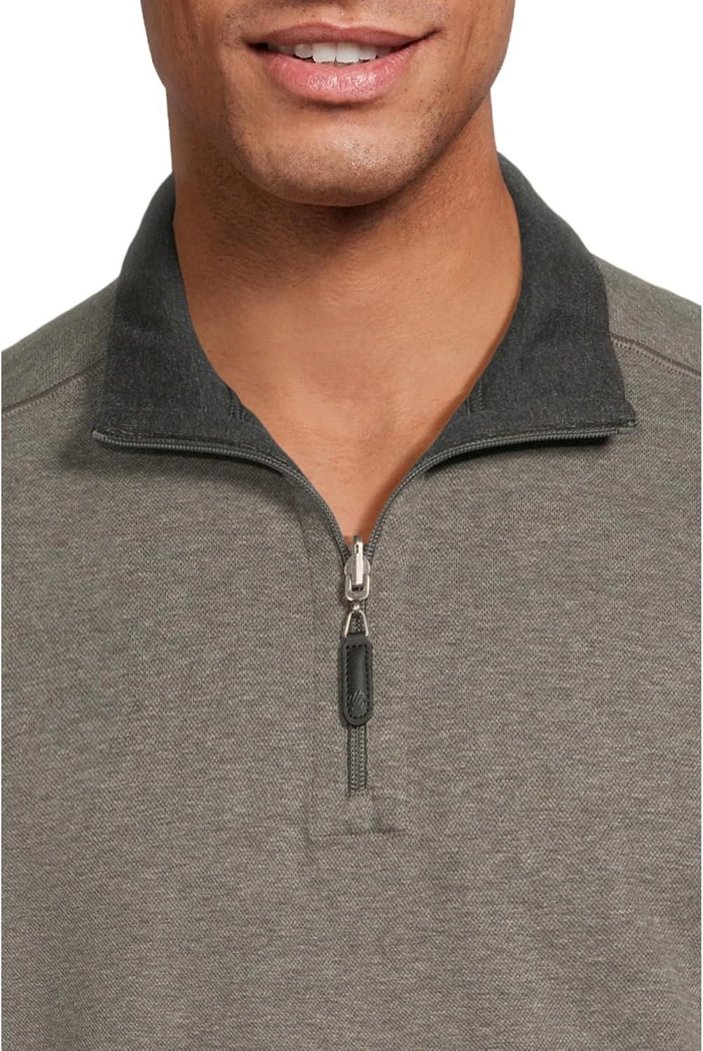 image:imageJohnston amp Murphy mens Reversible Solid QuarterzipGrayBlack