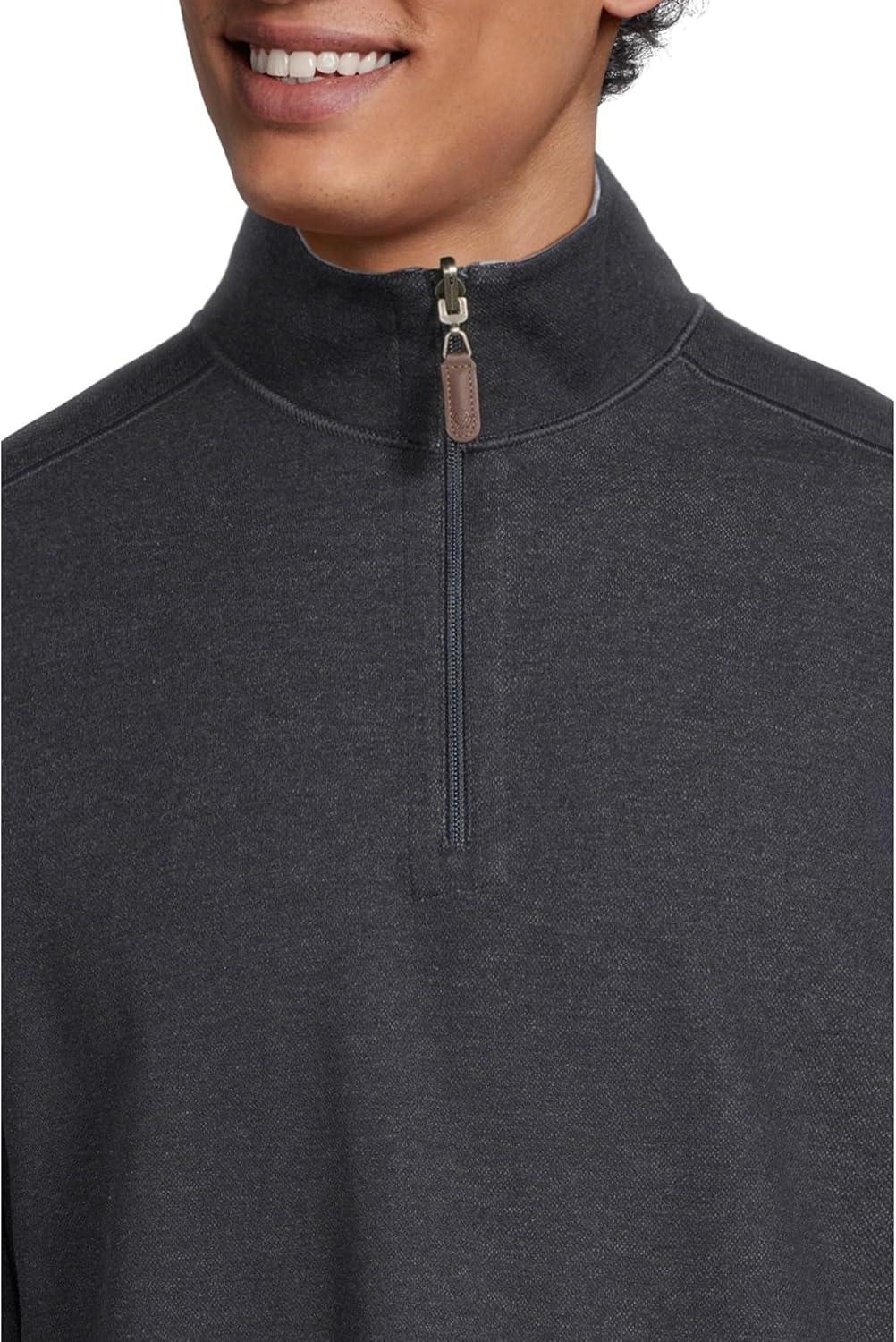 image:imageJohnston amp Murphy mens Reversible Solid QuarterzipNavyStorm