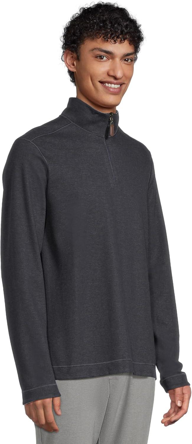 image:imageJohnston amp Murphy mens Reversible Solid QuarterzipNavyStorm