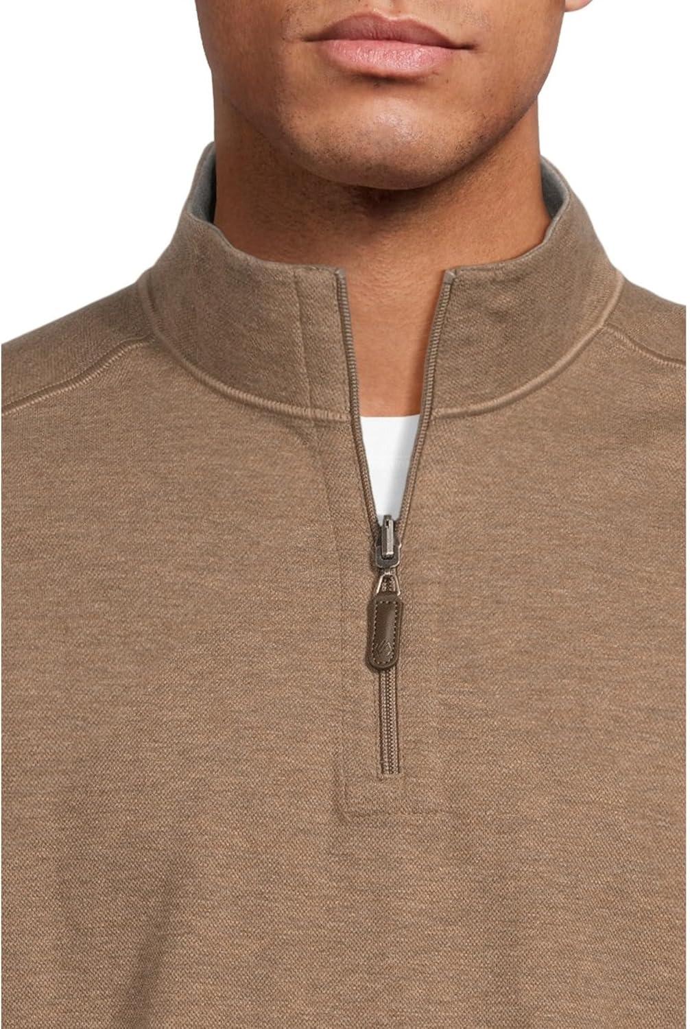 image:imageJohnston amp Murphy mens Reversible Solid QuarterzipOatmealLight Gray