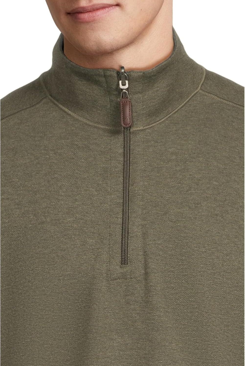 image:imageJohnston amp Murphy mens Reversible Solid QuarterzipOliveCharcoal
