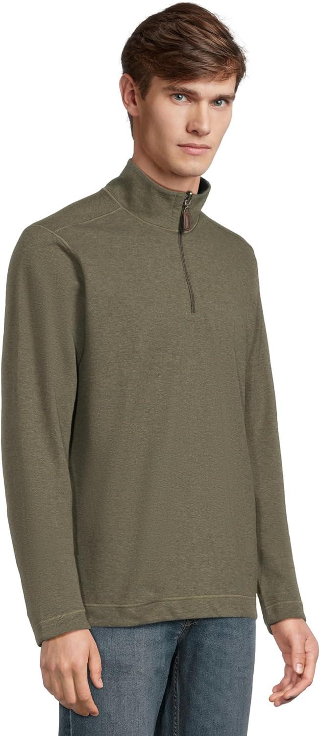 image:imageJohnston amp Murphy mens Reversible Solid QuarterzipOliveCharcoal