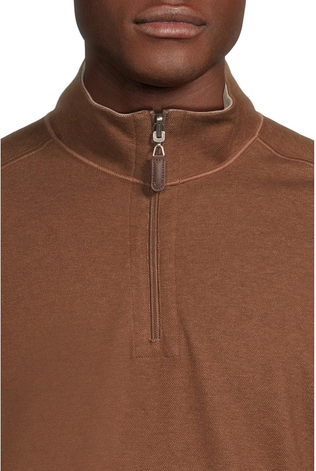 image:imageJohnston amp Murphy mens Reversible Solid QuarterzipRustOatmeal