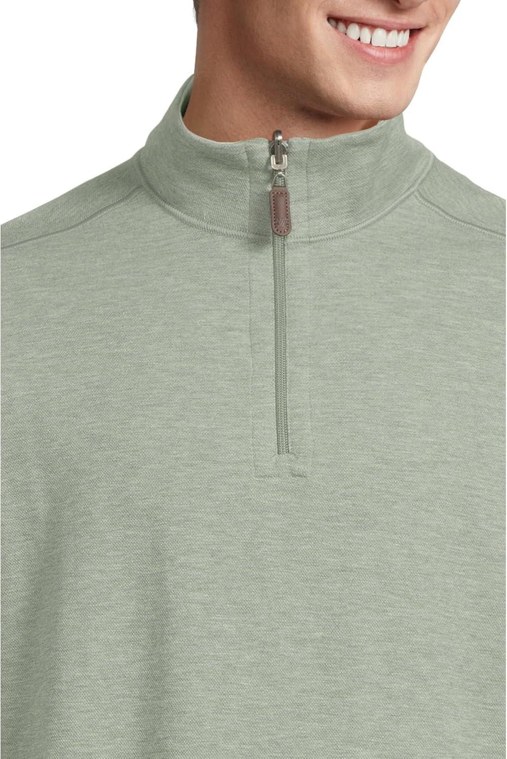 image:imageJohnston amp Murphy mens Reversible Solid QuarterzipSageWhite