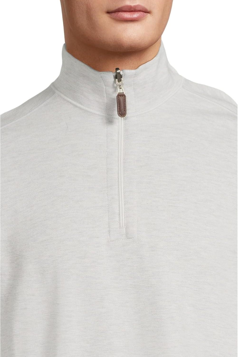 image:imageJohnston amp Murphy mens Reversible Solid QuarterzipWhiteStorm