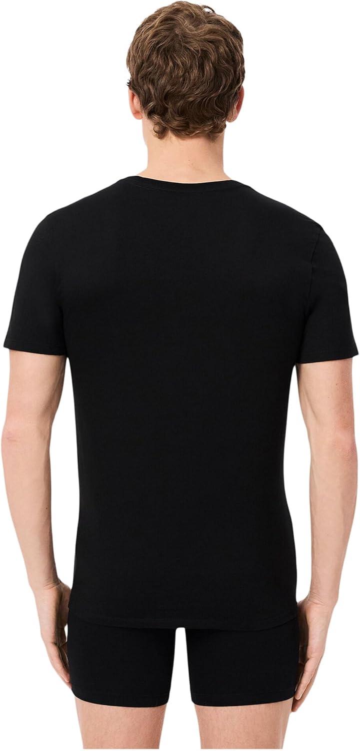 image:imageLacoste Mens 100 Cotton Slim Fit VNeck TShirt 3PackBlack