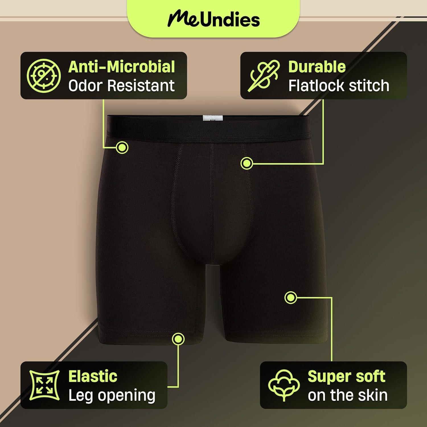 image:imageMeUndies Mens Boxer Briefs 6 Inseam with Breathable and Comfortable Tencel Micro Modal FabricBlack