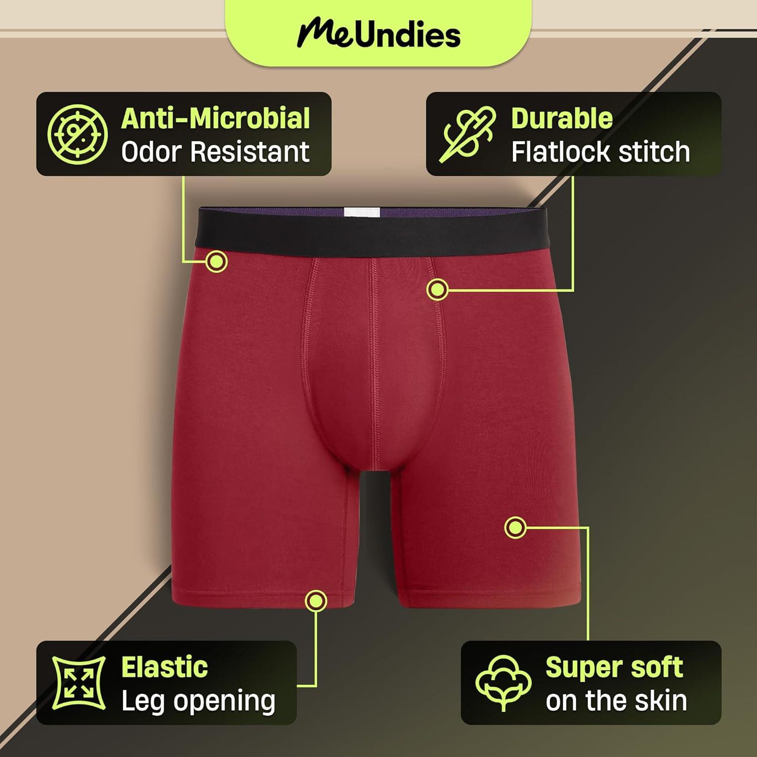 image:imageMeUndies Mens Boxer Briefs 6 Inseam with Breathable and Comfortable Tencel Micro Modal FabricCabernet