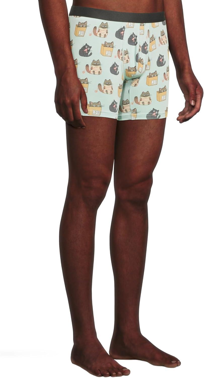 image:imageMeUndies Mens Boxer Briefs 6 Inseam with Breathable and Comfortable Tencel Micro Modal FabricCats Being Cats