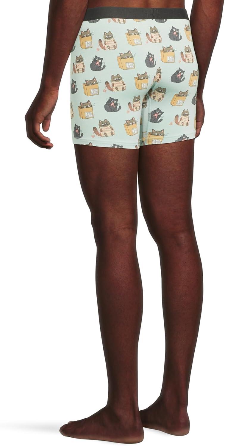 image:imageMeUndies Mens Boxer Briefs 6 Inseam with Breathable and Comfortable Tencel Micro Modal FabricCats Being Cats