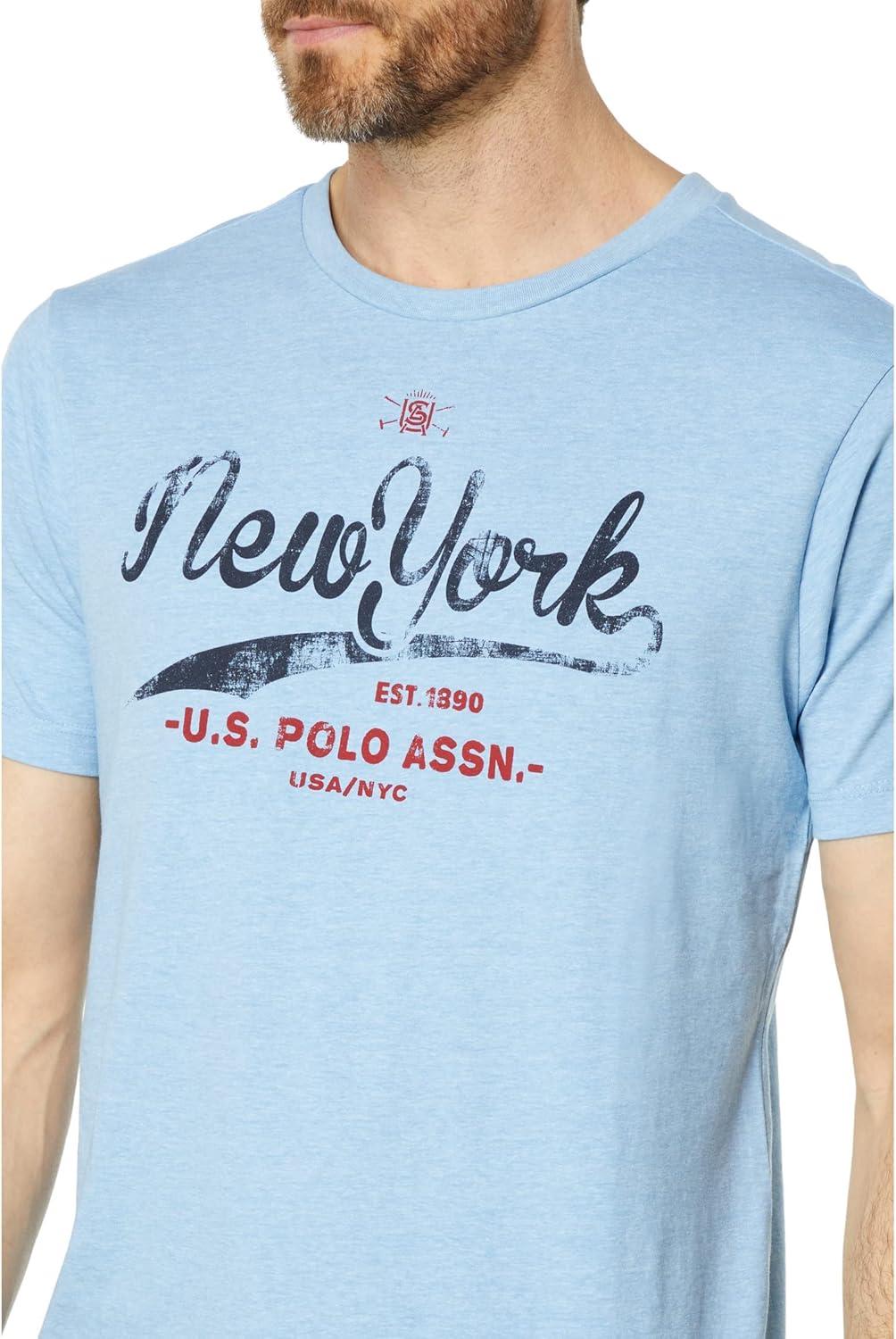 image:imageNEW YORK SCRIPT PRINT JERSEY TSHIRTYale Blue Heather A794