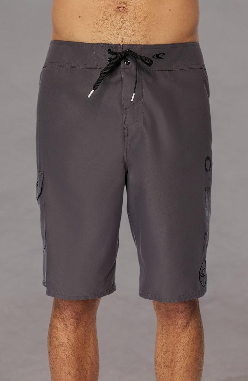 image:imageONEILL Mens 21 Inch Solid BoardshortsWater Resistant Swim Trunks for Men with Quick Dry Stretch Fabric and PocketsAnthracite