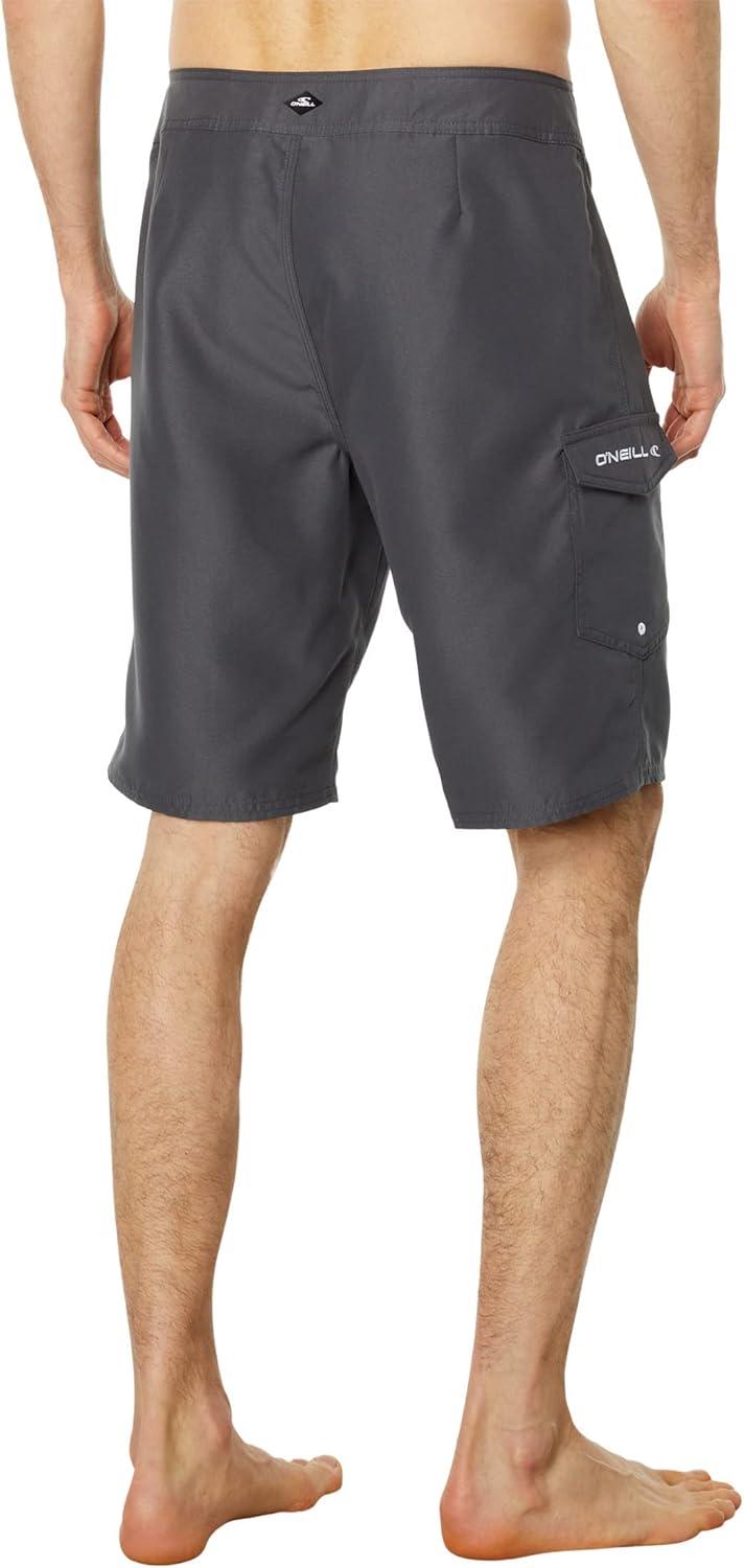 image:imageONEILL Mens 21 Inch Solid BoardshortsWater Resistant Swim Trunks for Men with Quick Dry Stretch Fabric and PocketsAnthraciteWhite