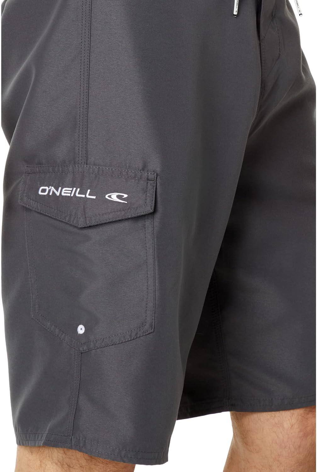 image:imageONEILL Mens 21 Inch Solid BoardshortsWater Resistant Swim Trunks for Men with Quick Dry Stretch Fabric and PocketsAnthraciteWhite