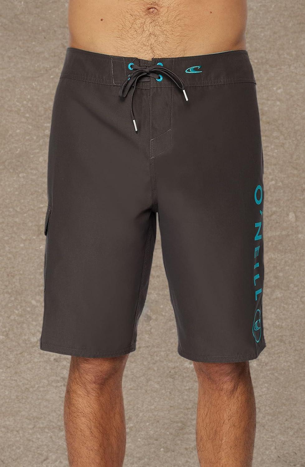 image:imageONEILL Mens 21 Inch Solid BoardshortsWater Resistant Swim Trunks for Men with Quick Dry Stretch Fabric and PocketsAsphalt