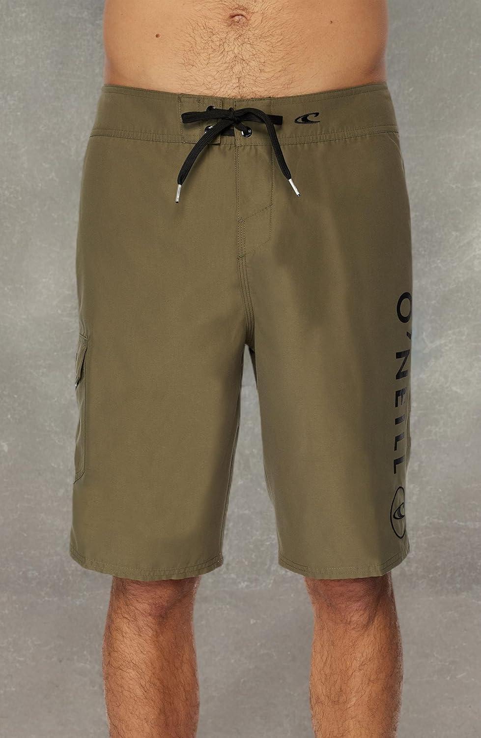 image:imageONEILL Mens 21 Inch Solid BoardshortsWater Resistant Swim Trunks for Men with Quick Dry Stretch Fabric and PocketsMilitary Green