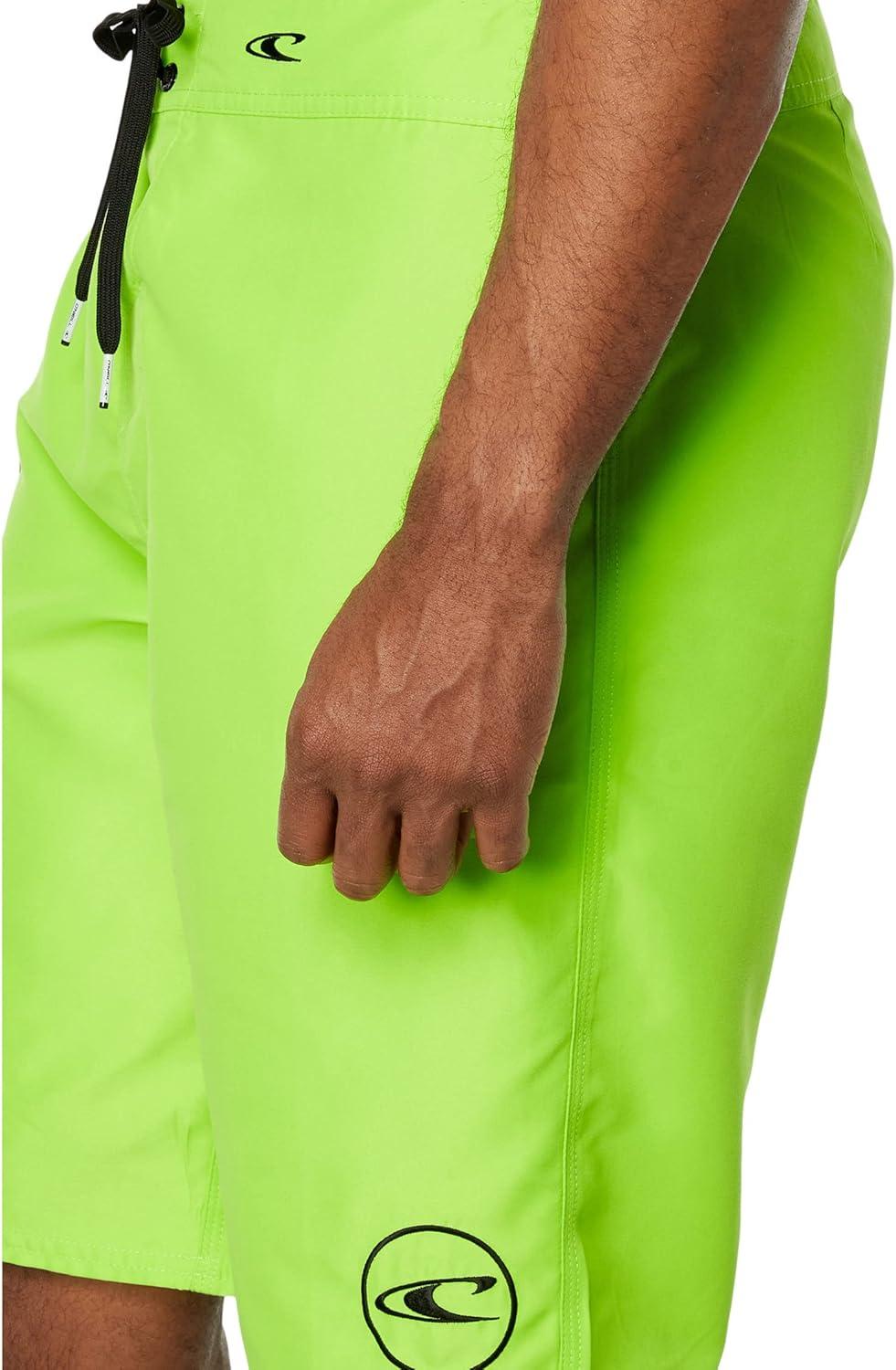 image:imageONEILL Mens 21 Inch Solid BoardshortsWater Resistant Swim Trunks for Men with Quick Dry Stretch Fabric and PocketsNeon Green