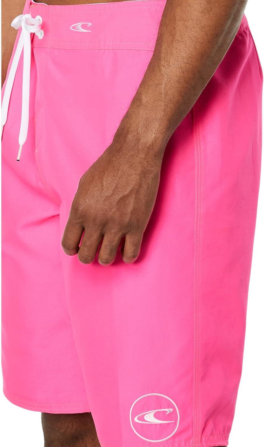 image:imageONEILL Mens 21 Inch Solid BoardshortsWater Resistant Swim Trunks for Men with Quick Dry Stretch Fabric and PocketsNeon Pink