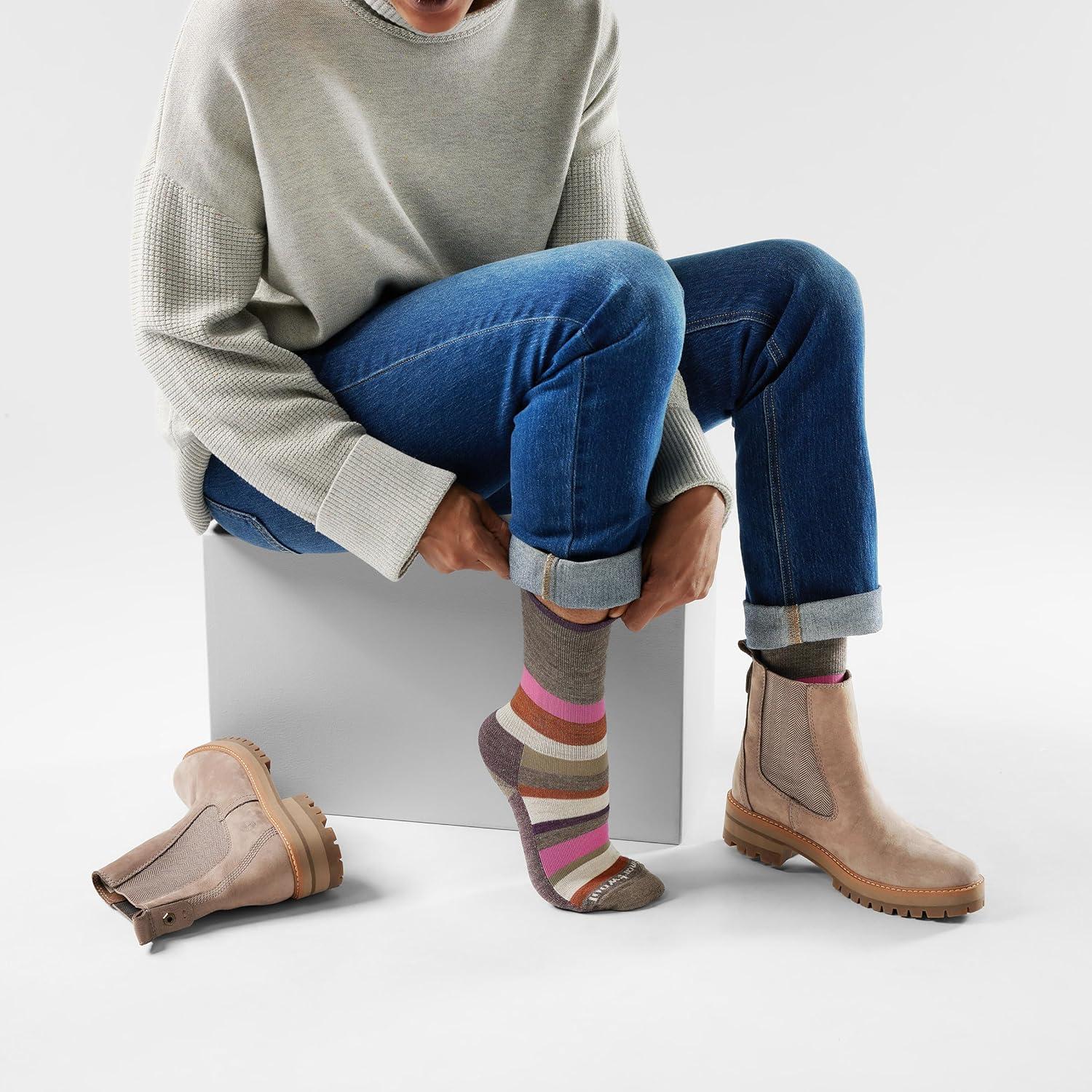 image:imageSmartwool Unisex Everyday Multistripe Crew SocksTaupe
