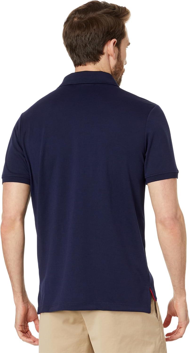 image:imageUS POLO ASSN Mens Poly Spandex Ottoman Knit Short Sleeve Solid Performance Textured Polo Shirt Classic Navy Large