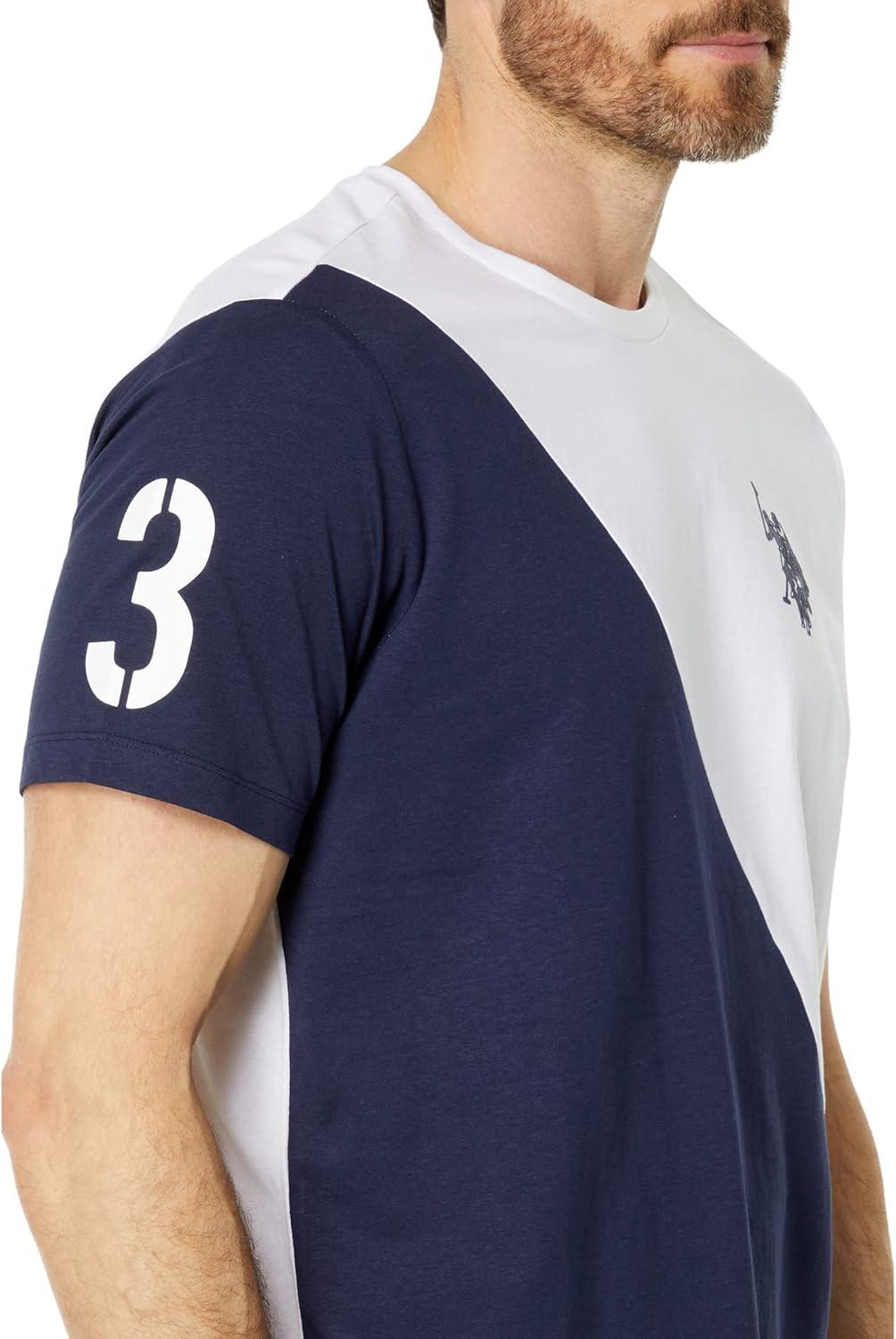 image:imageUS POLO ASSN Short Sleeve Diagonal ColorBlock Jersey TeeWhite