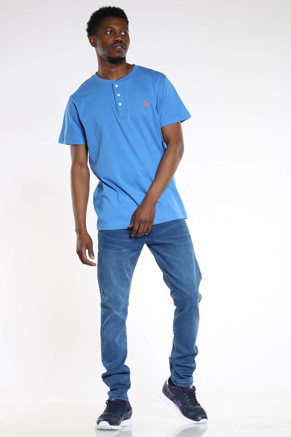 image:imageUS POLO ASSN Short Sleeve Small Pony Solid Henley Knit ShirtPalace Blue