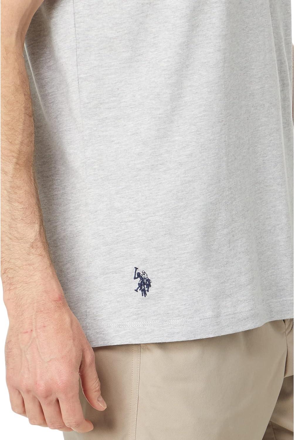 image:imageUS Polo Assn Chest Stripe Crew Neck TeeHeather Light Grey