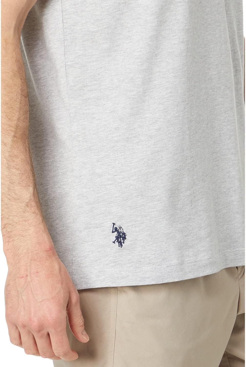 image:imageUS Polo Assn Chest Stripe Crew Neck TeeHeather Light Grey