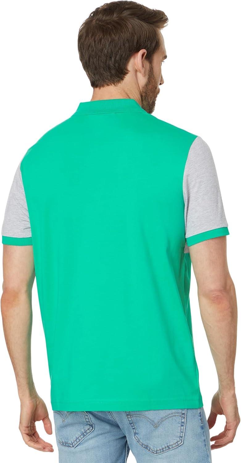 image:imageUS Polo Assn Mens Short Sleeve 3 Colorblock Jersey Knit Polo ShirtLight Heather Grey W Blue Raft