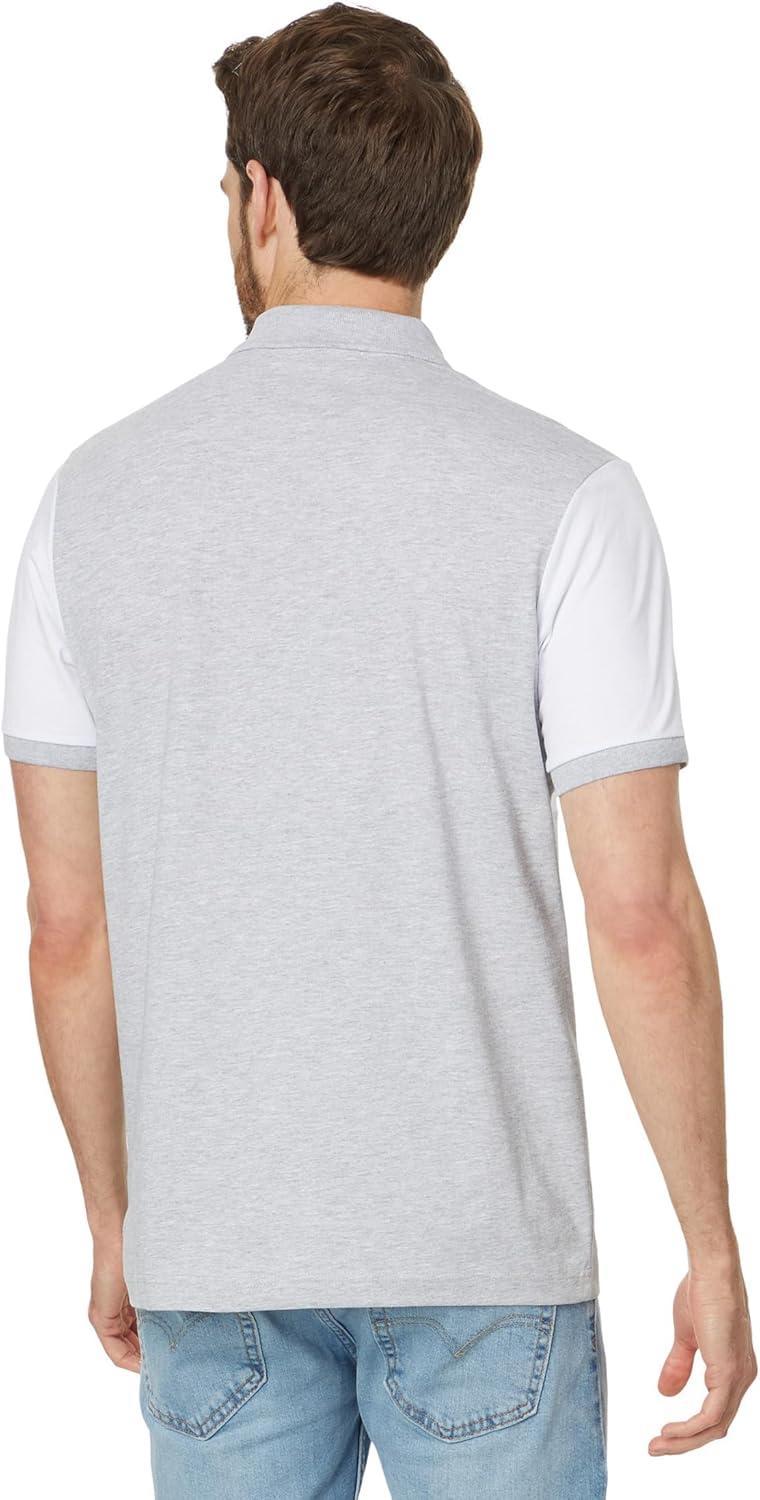 image:imageUS Polo Assn Mens Short Sleeve 3 Colorblock Jersey Knit Polo ShirtWhite W Beacon Blue