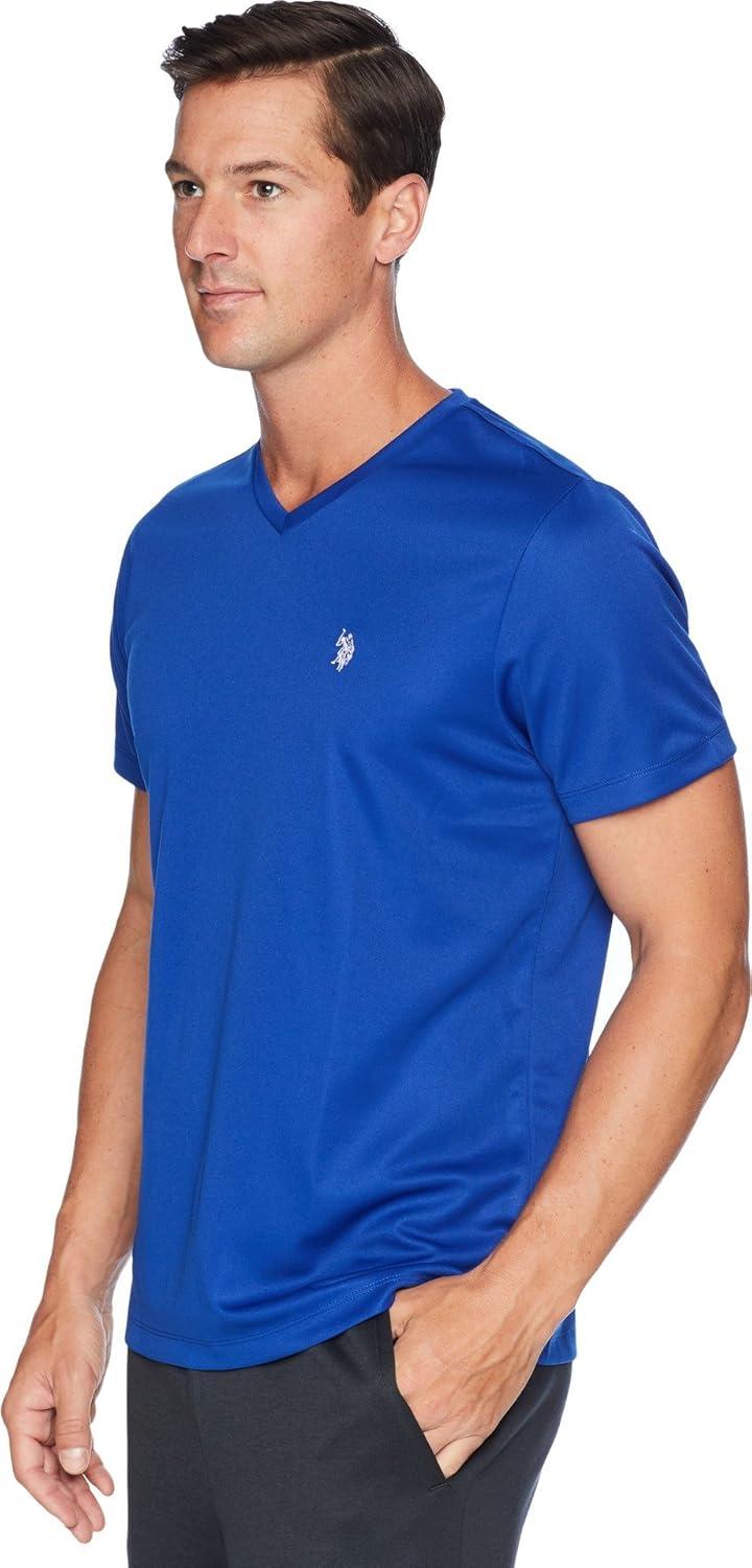 image:imageUS Polo Assn Mens Short Sleeve VNeck Striped TShirtCobalt Blue