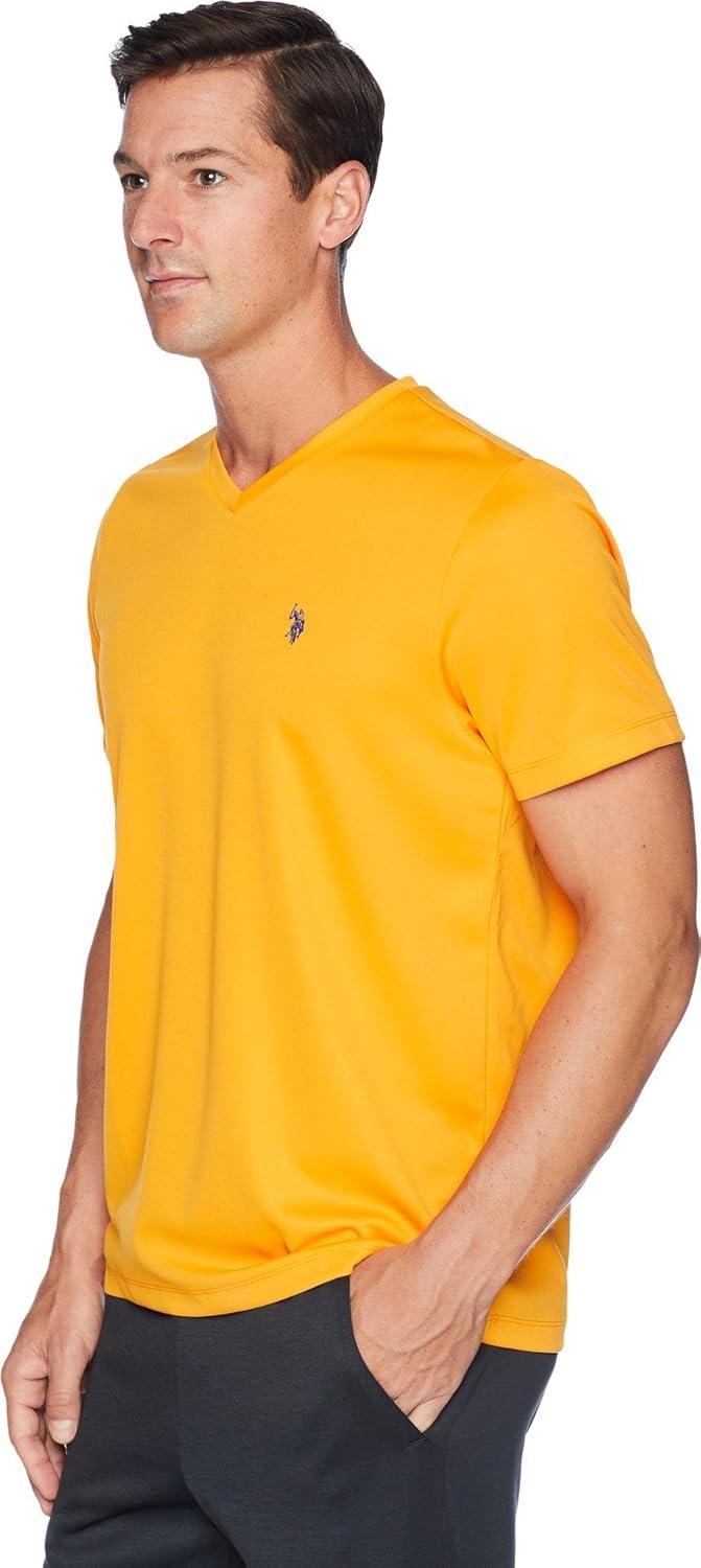 image:imageUS Polo Assn Mens Short Sleeve VNeck Striped TShirtWarhol Orange