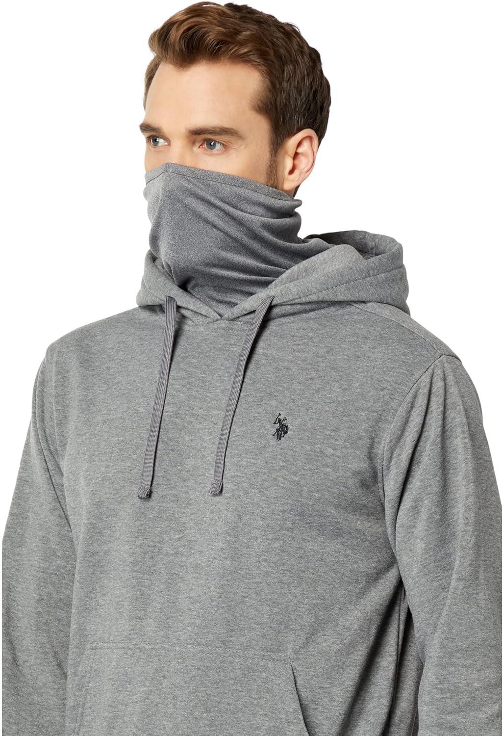 image:imageUS Polo Assn Popover Mask Hoodie Campus Heather Grey LG