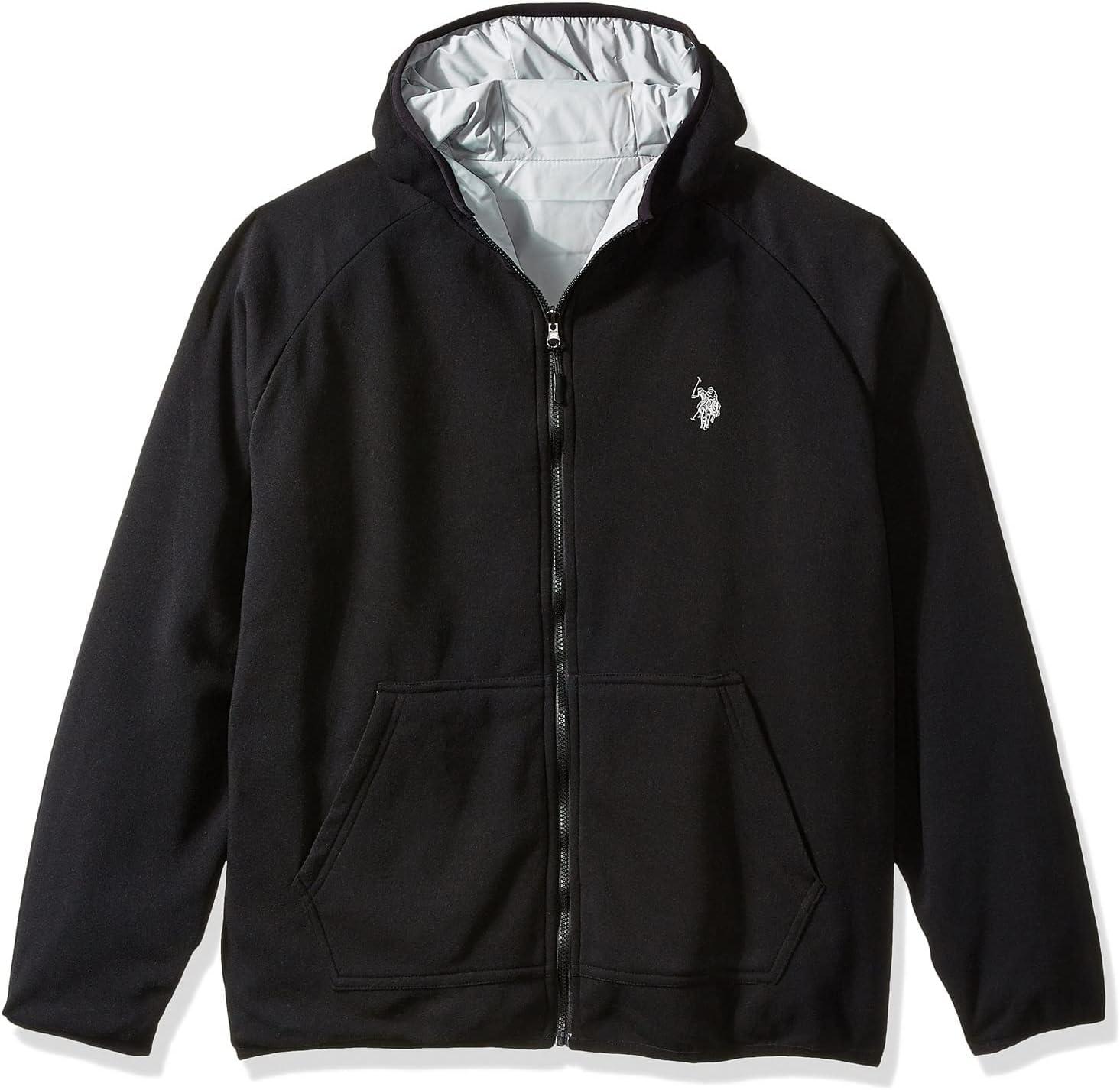 image:imageUS Polo Assn Reversible Poly Shell to Fleece Hooded Jacket OuterwearLimestone Hdlh
