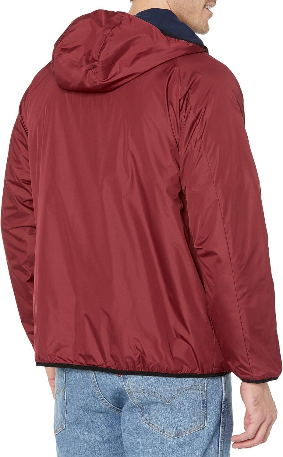 image:imageUS Polo Assn Reversible Poly Shell to Fleece Hooded Jacket OuterwearUniversity Red 9029