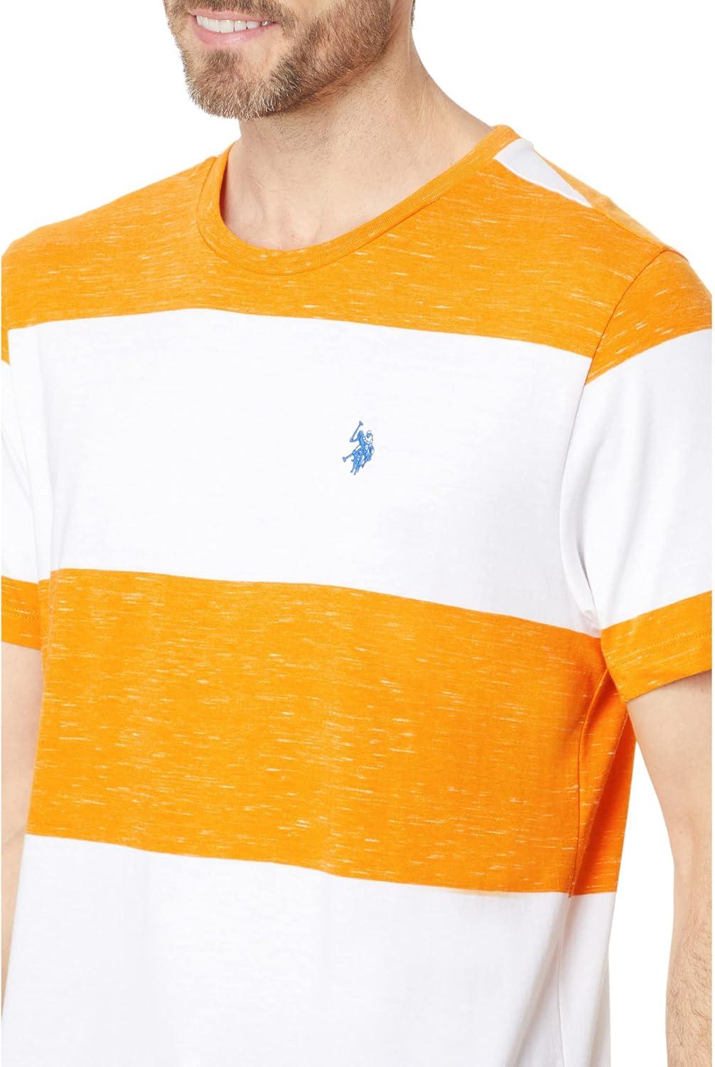 image:imageUS Polo Assn Short Sleeve Space Dye Crew Neck Tee Warhol Orange SM