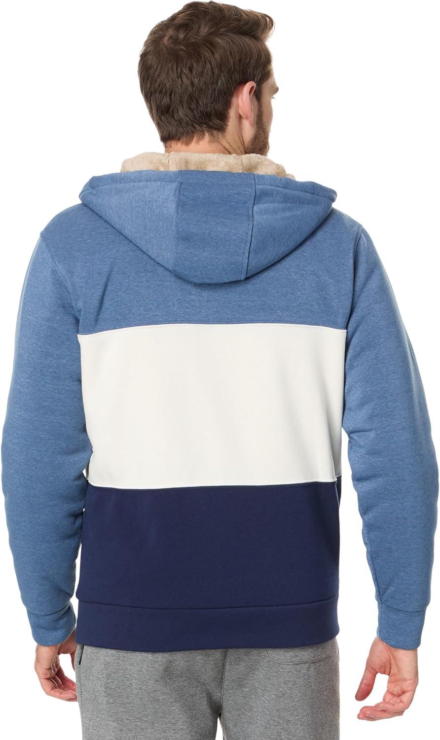 image:imageUS Polo Assn mens Uspa Uspa Colorblock Full Zip Sherpa HoodieColorado Blue Heather