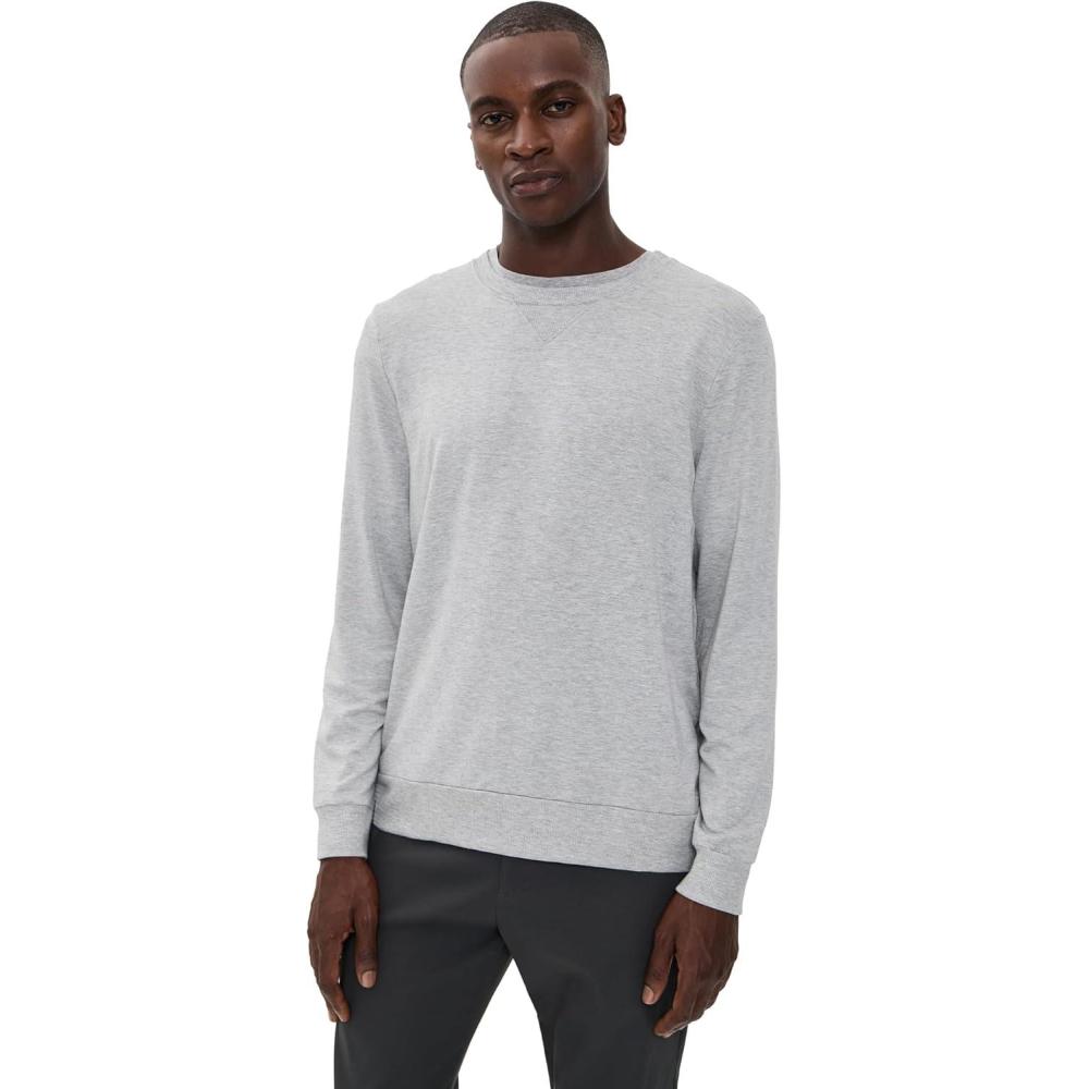 image:imageBeyond Yoga Mens Always Beyond Crew PulloverLight Heather Gray