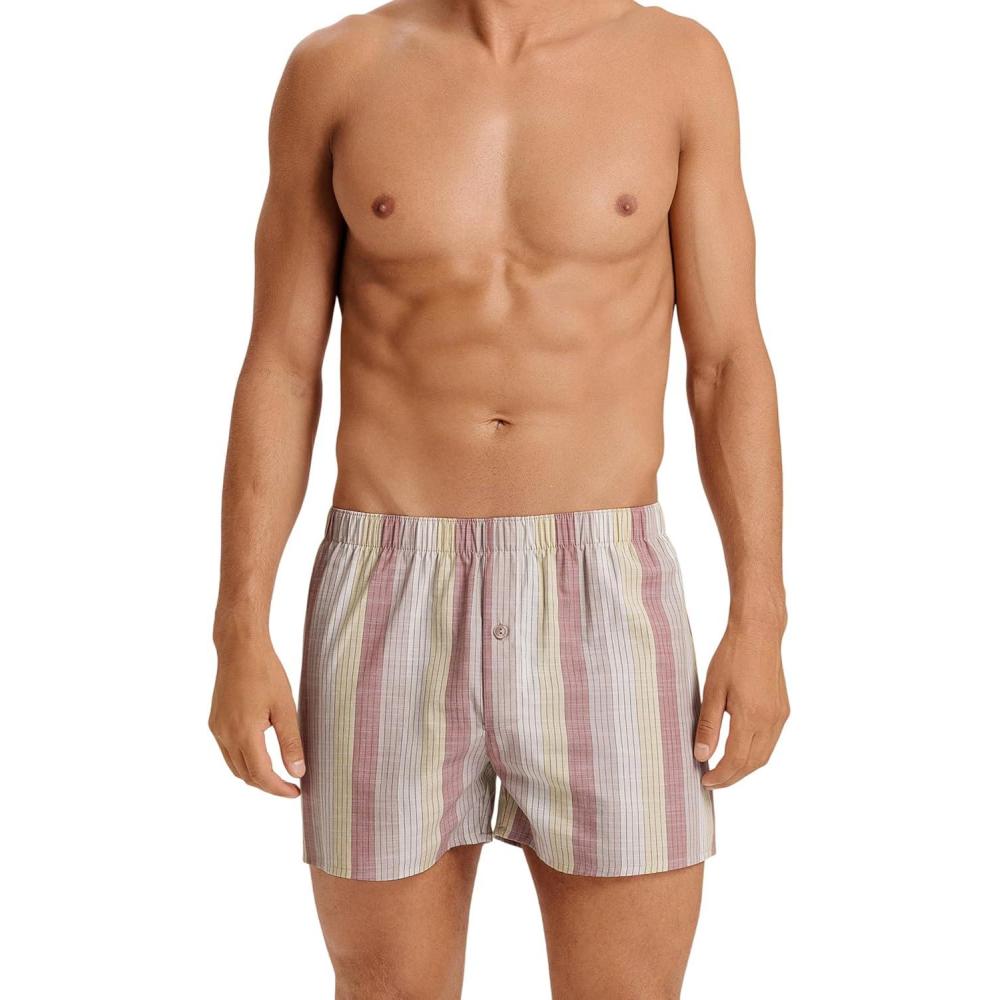 image:imageHANRO Mens Fancy Woven BoxerBluewood Stripe