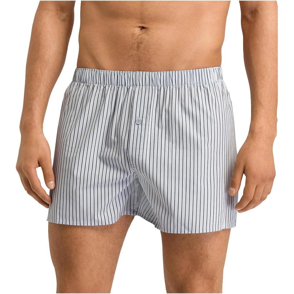 image:imageHANRO Mens Fancy Woven BoxerLight Grey Stripe