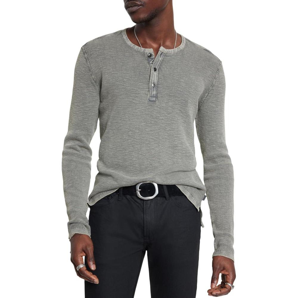 image:imageJohn Varvatos Memphis Waffle Henley Grey Heather LG