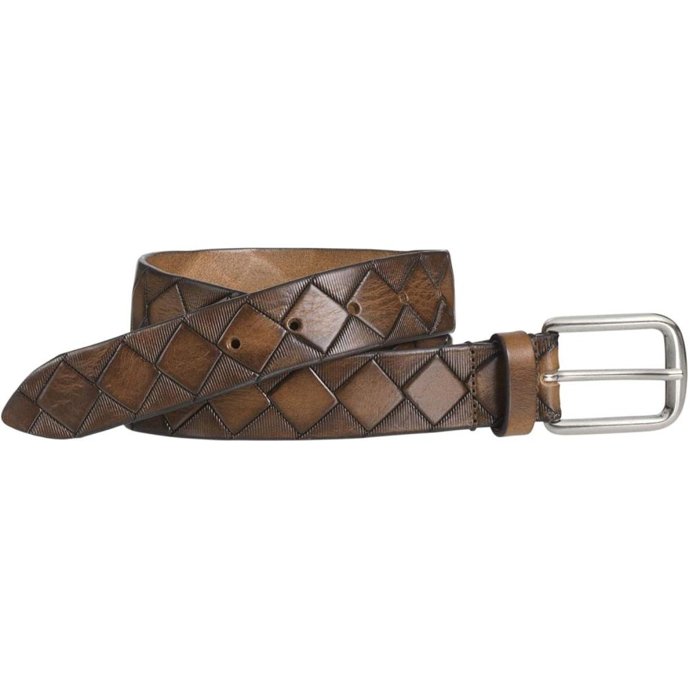 image:imageJohnston amp Murphy Basketweave Belt Belts for Men Brushednickel Buckle Embossed Leather Woven Look Tan Leather 44 One Size