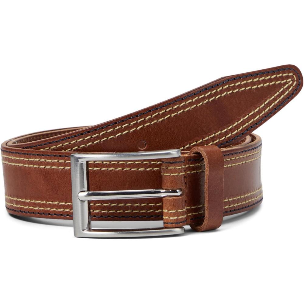 image:imageJohnston amp Murphy Mens Triple Contrast Stitched BeltTan