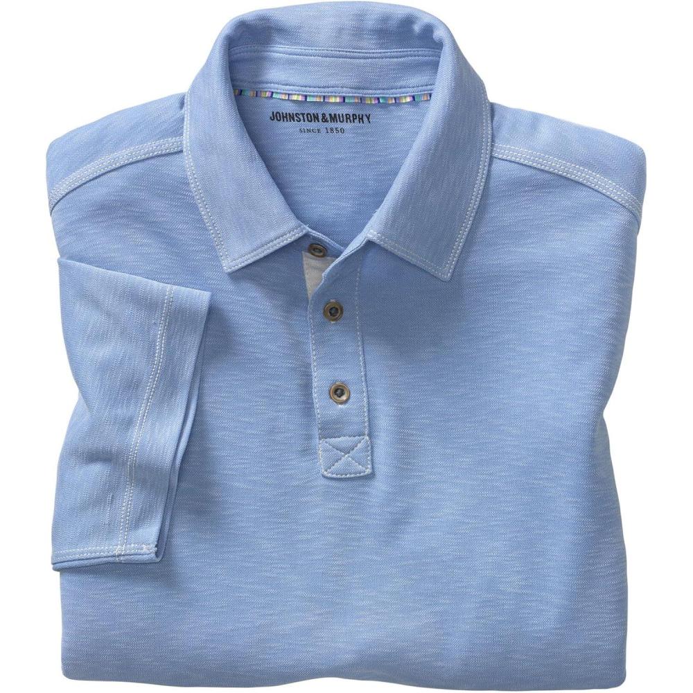 image:imageJohnston amp Murphy Mens Vintage Slub PoloLight Blue