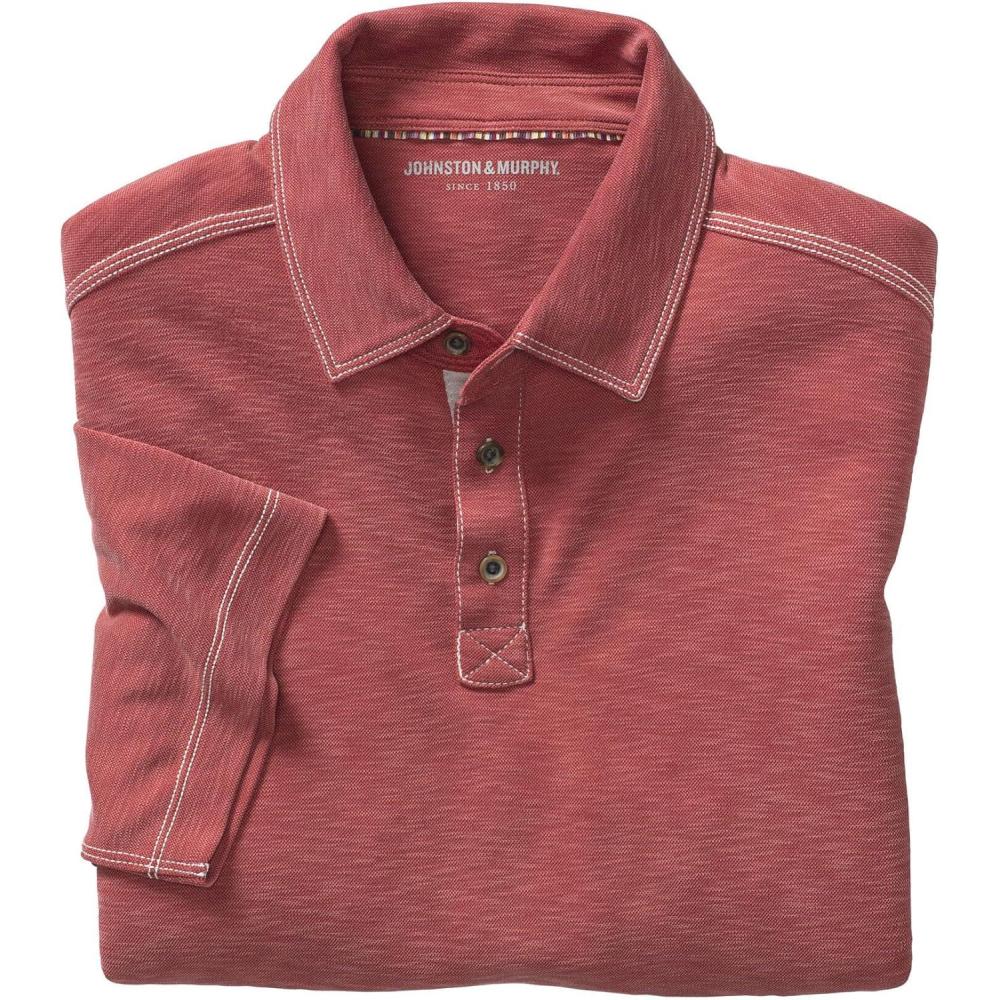 image:imageJohnston amp Murphy Mens Vintage Slub PoloRed
