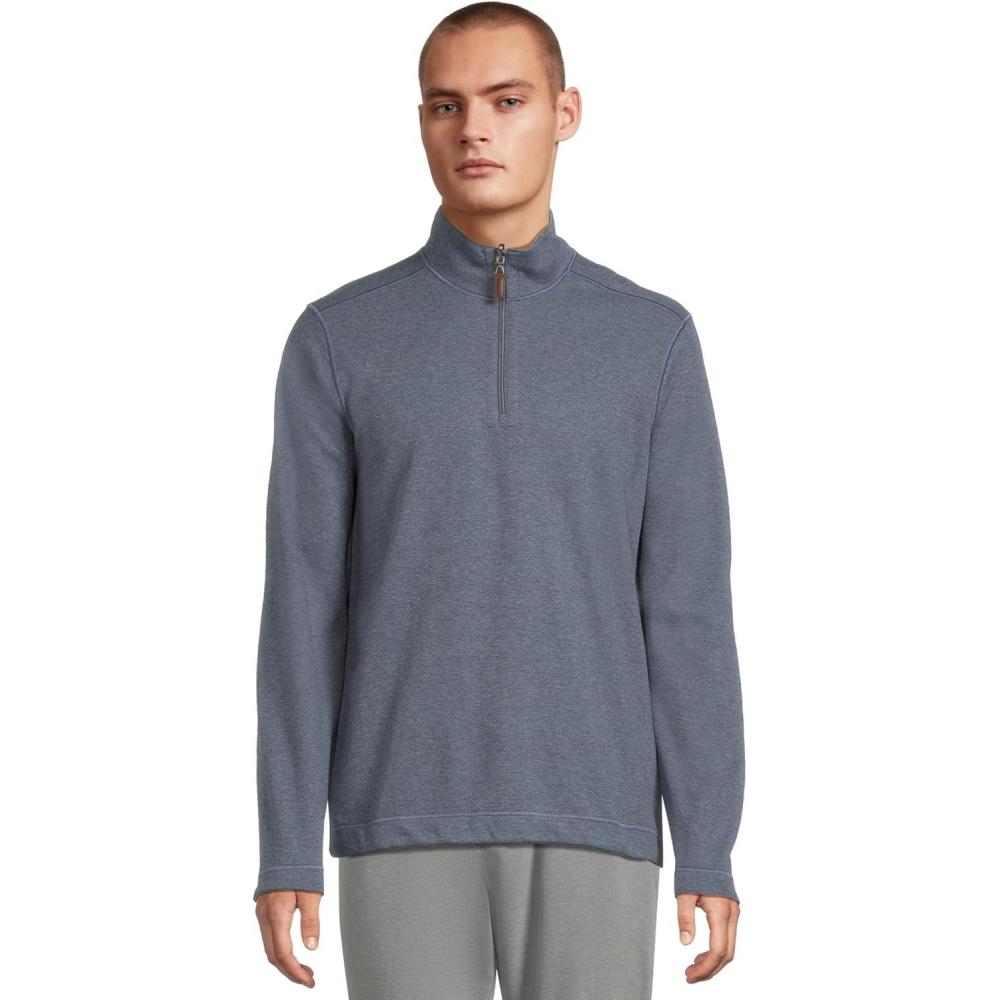 image:imageJohnston amp Murphy mens Reversible Solid QuarterzipBlueGray