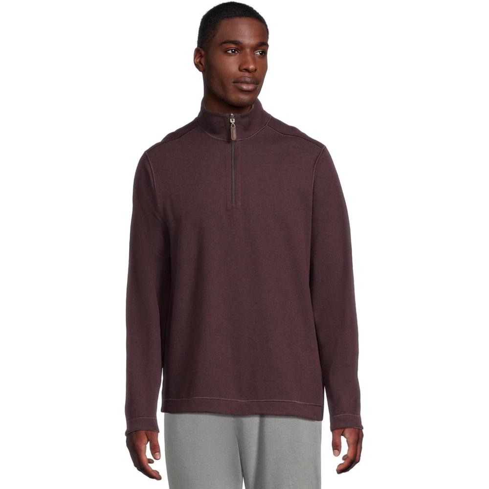 image:imageJohnston amp Murphy mens Reversible Solid QuarterzipBurgundyBlue