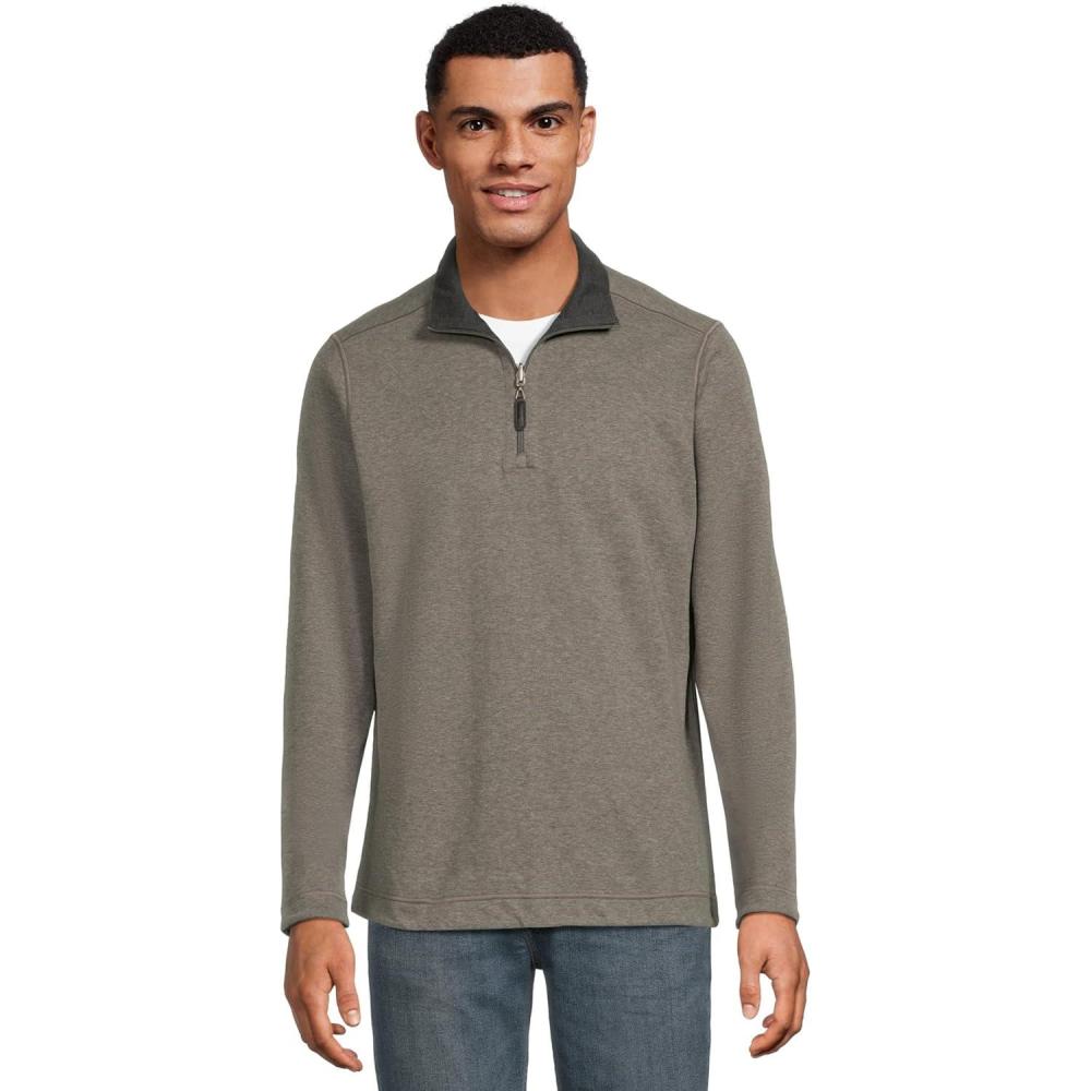 image:imageJohnston amp Murphy mens Reversible Solid QuarterzipGrayBlack